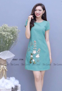 Đầm suông thêu hoa cực đẹp