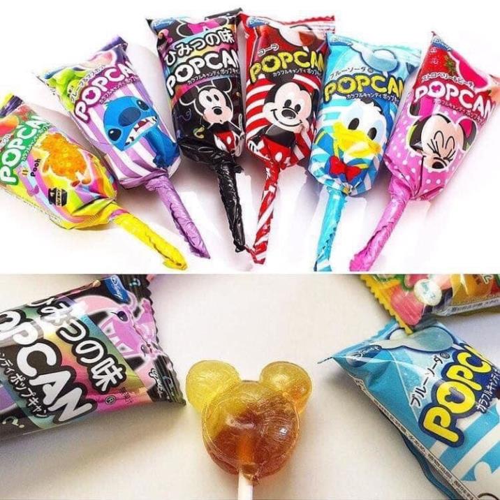 Kẹo mút vị trái cây hình Mickey- Glico Lollipop PopCan Mix