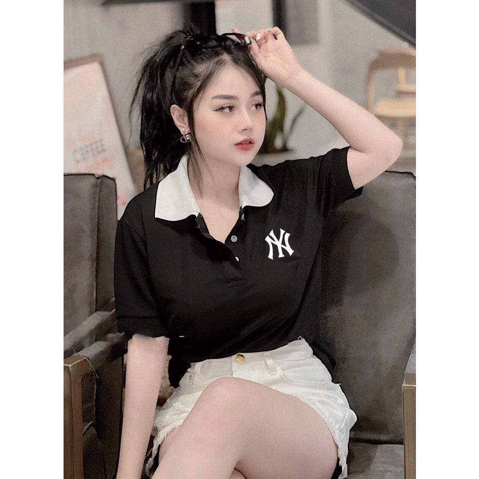 Áo polo nữ nam unisex, Aó polo cặp có cổ viền đen thiết kế độc lạ,chất vải poly mềm mịn mát ng318