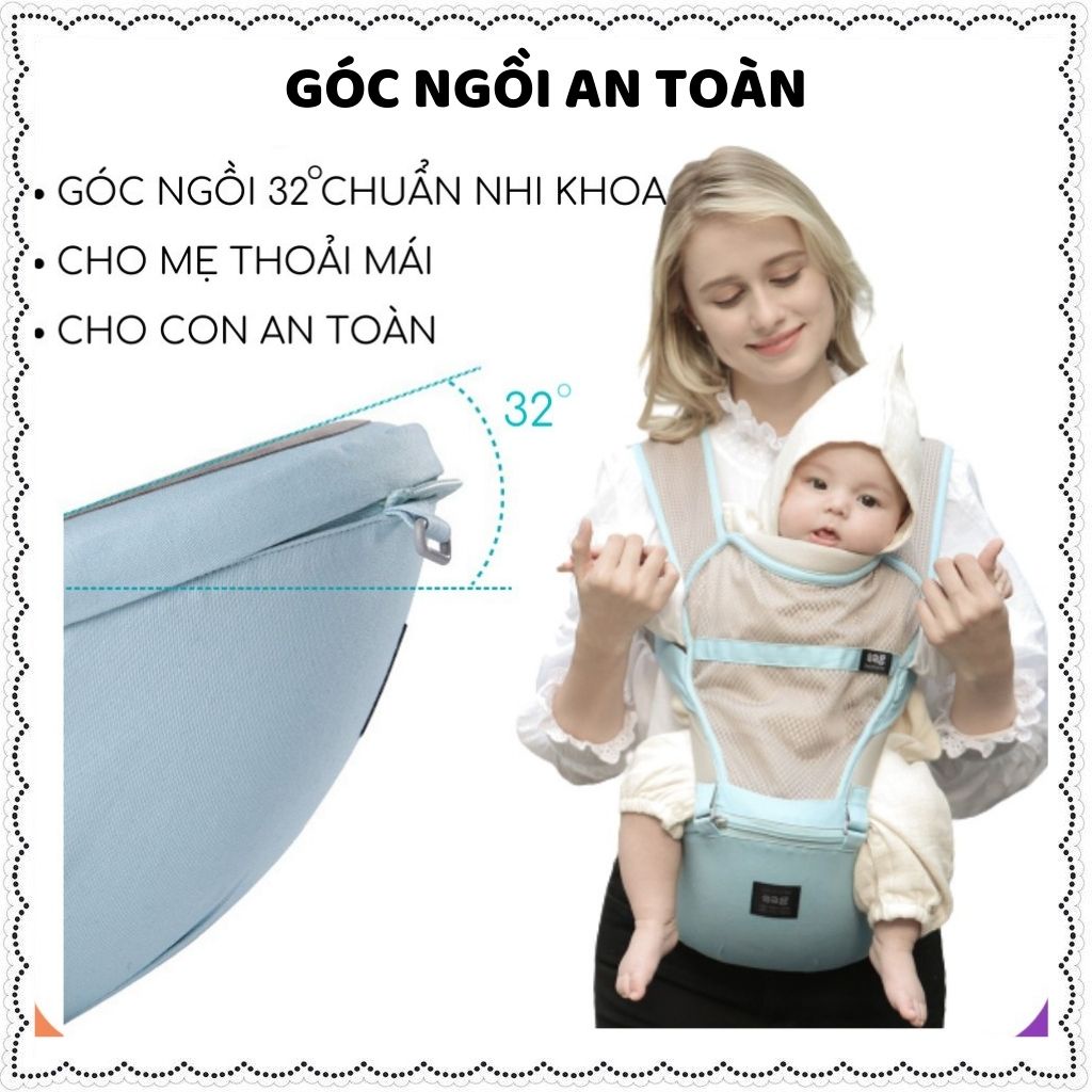 Địu em bé chống gù AAG 6 tư thế ngồi và đeo vai trợ lực cho trẻ sơ sinh, địu cho bé từ 0-36 tháng