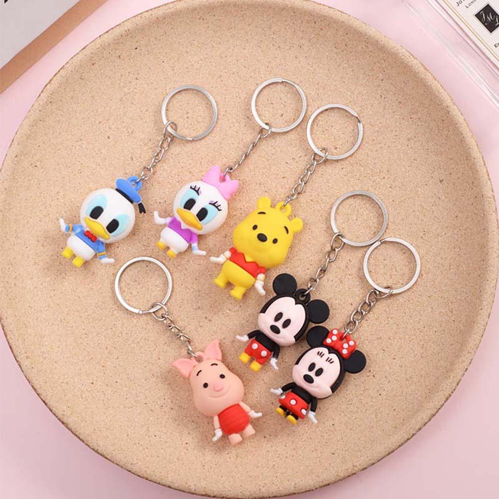 Móc khóa MMULCK hình chuột Mickey/ Minnie/ vịt Donald bằng PVC dễ thương cho bé