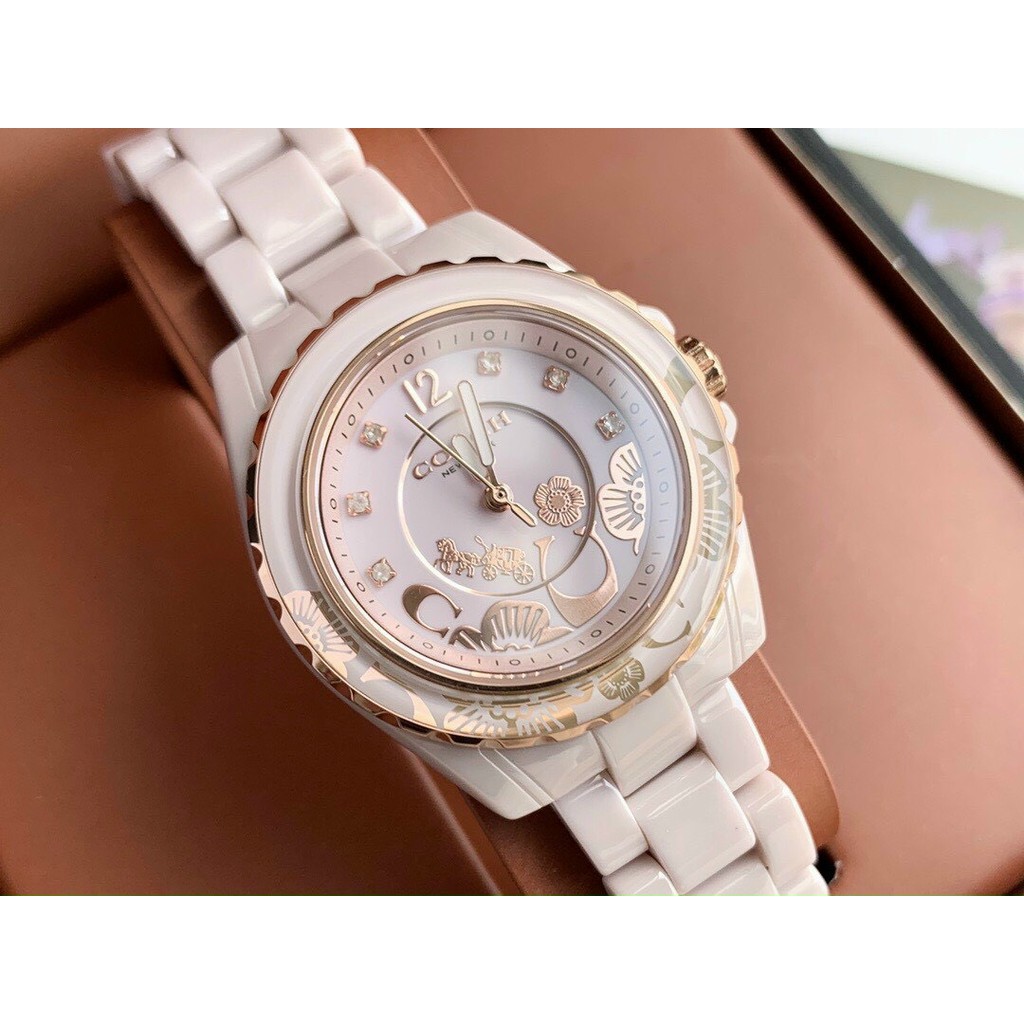 ĐỒNG HỒ NỮ COACH 14503464 14503465 , DÂY ĐÁ CERAMIC , SIZE 32MM