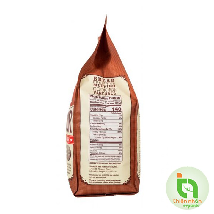 Bột mì nguyên cám ( nonGMO) Bob's Red Mill 1.36kg &amp; 2.27kg Whole Wheat Flour