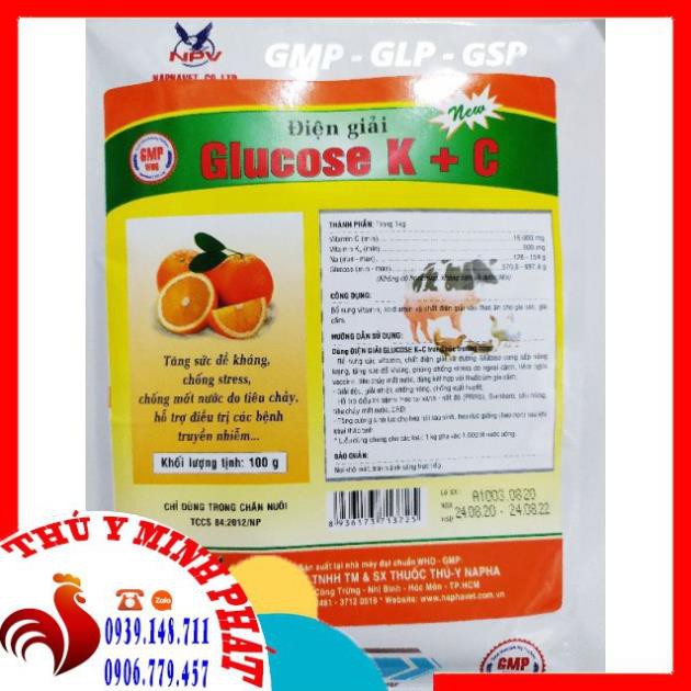 ĐIỆN GIẢI GLUCO K+C GÓI 100GAM. GLUCO KC
