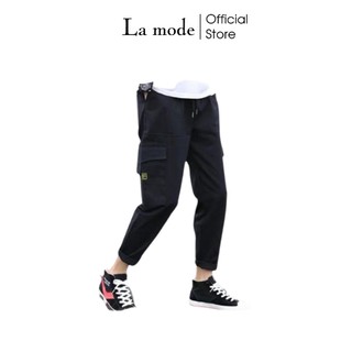 Quần Jogger Kaki Phối Túi Hộp Unisex Nam Nữ - La mode