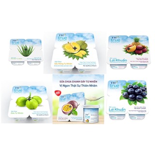 TH true YOGURT Sữa chua ăn 6 loại trái cây tự nhiên 100g (Lốc 4 hộp) chương trình mua 2 lốc tặng 1 hộp sc trắng