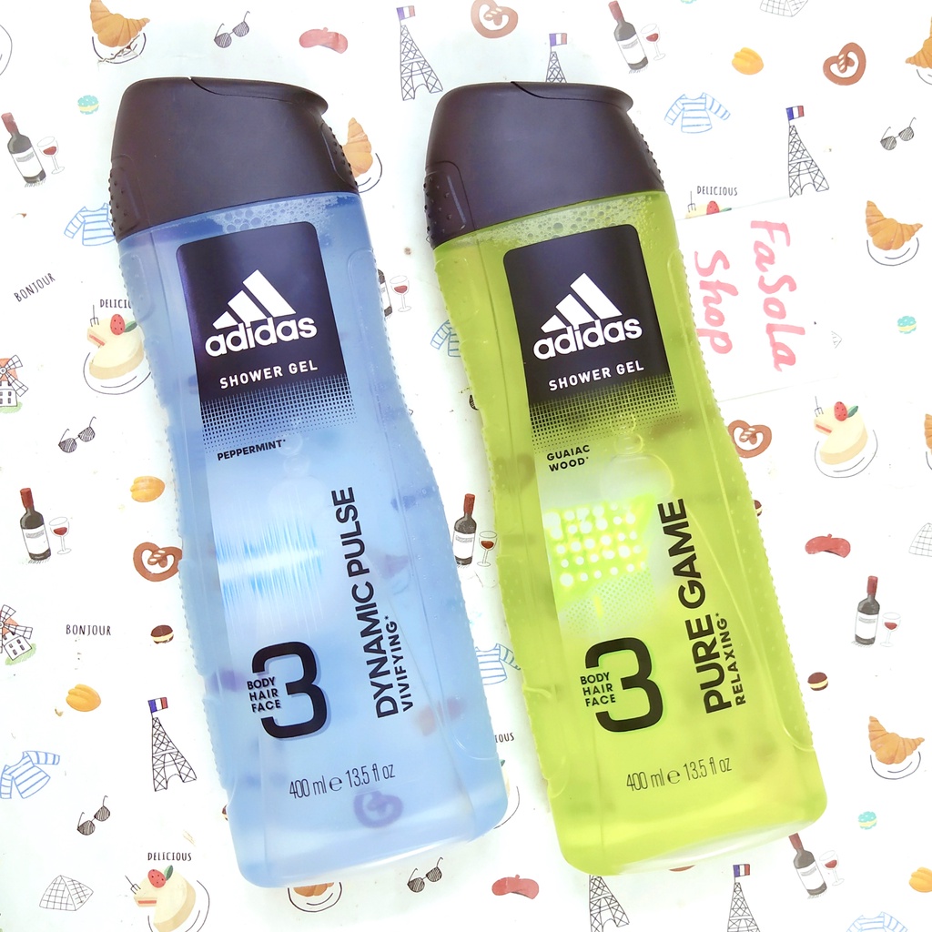 Sữa tắm ADIDAS 400ml Tây Ban Nha 3 trong 1: tắm, gội, rửa mặt nam giới shower gel Spain body hair face