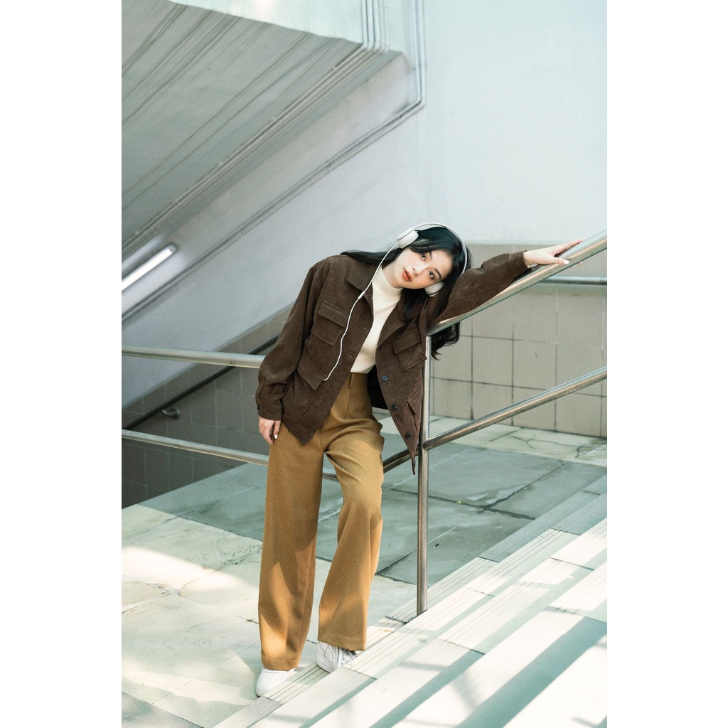 [Mã 2611THTRANG100K hoàn 10% xu đơn 99K] Quần culottes nhung ống suông nữ MADELEN nhiều màu trơn dáng cạp cao