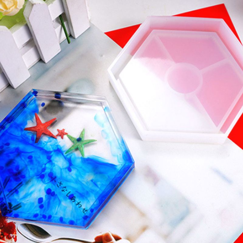 Khuôn Silicone Hình Lục Giác Làm Trang Sức