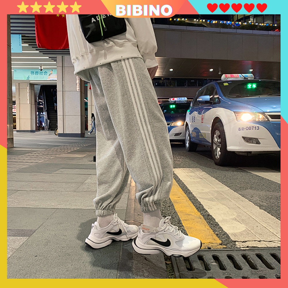 Quần jogger nỉ nam ống rộng bo gấu thể thao unisex basic vải da cá mềm mịn big size phong cách hàn quốc dạo phố BIBINO