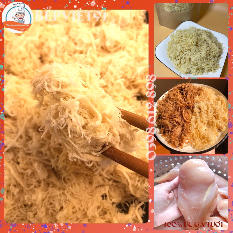 Ruốc gà giã tay nhà làm, chà bông gà theo oder