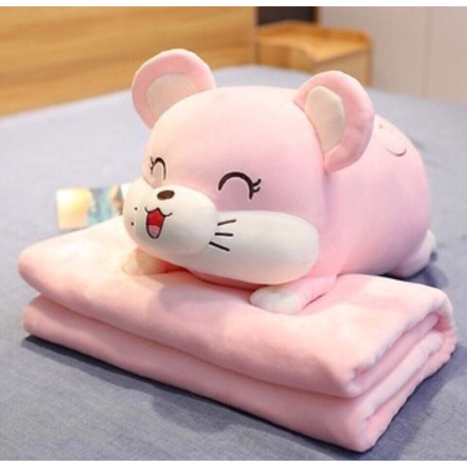 Bộ chăn gối đa năng siêu tiện ích mẫu thú dài, Bộ chăn gối thú kèm chăn