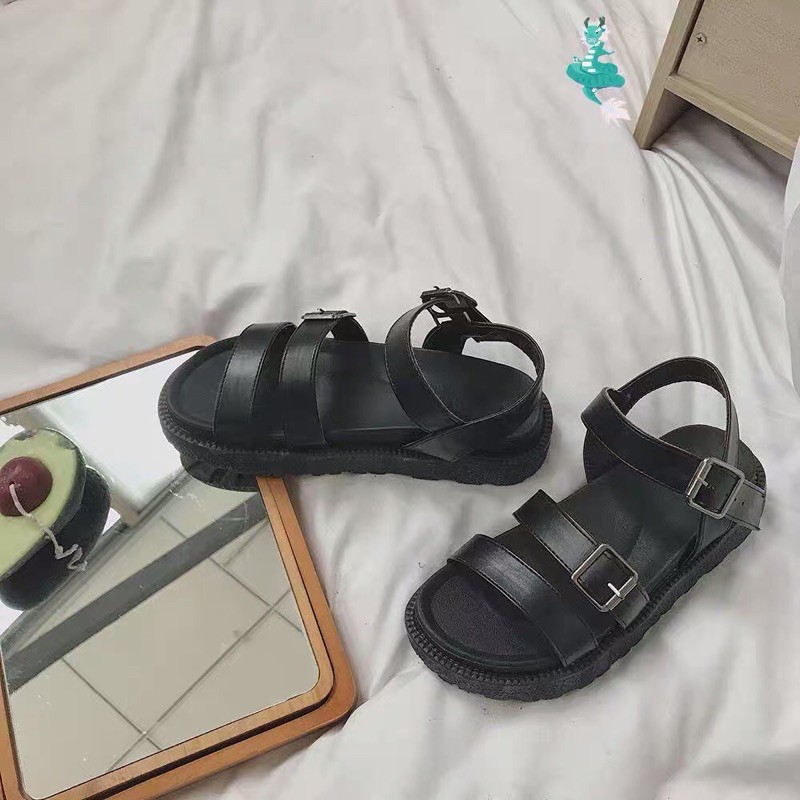 Sẵn _ Sandal cao su dẻo quai ngang bản Hàn 2021