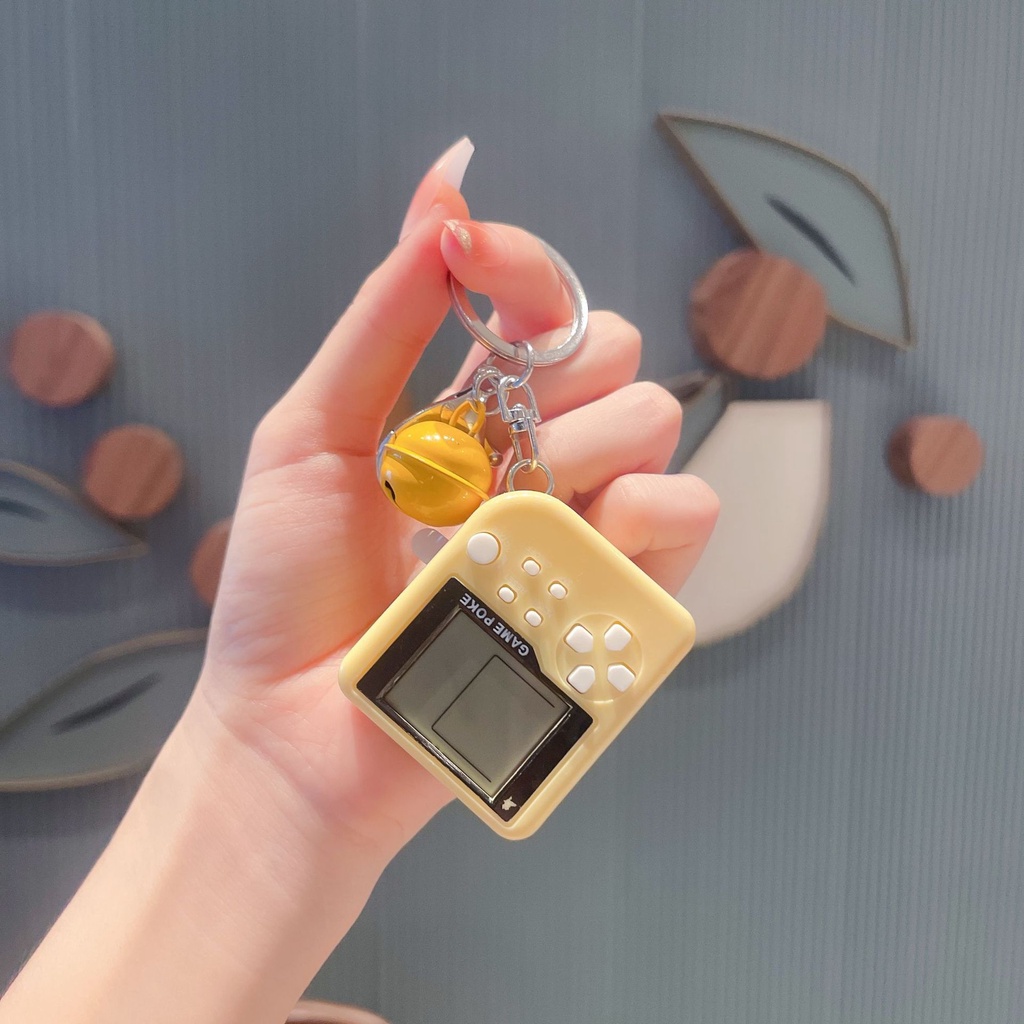 Móc khóa kiêm máy chơi game 4 nút mini cầm tay game xếp hình nhiều màu  balo túi xách, quà tặng bạn bè người thân -Ráp