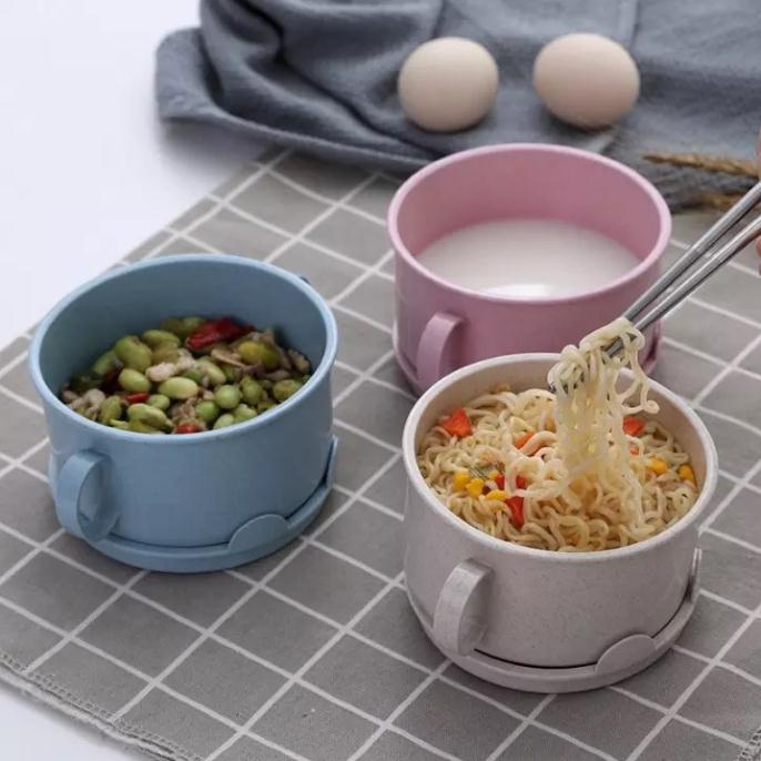 Bát ăn lúa mạch có nắp hình tai thỏ cho bé