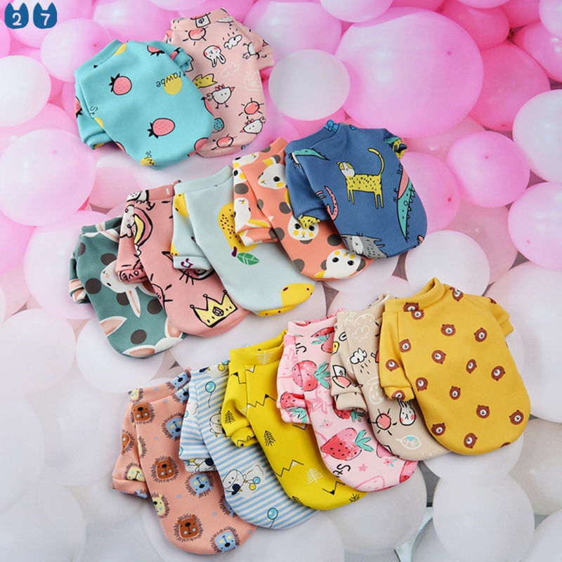 Áo Khoác Hoodie Chui Đầu In Họa Tiết Dễ Thương Cho Cún Cưng Cỡ Nhỏ XS-XXL