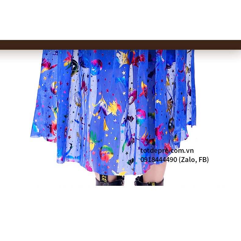 Set 2 chi tiết Mũ và choàng halloween lấp lánh 7 sắc cho bé gái bé trai hóa trang phù thủy