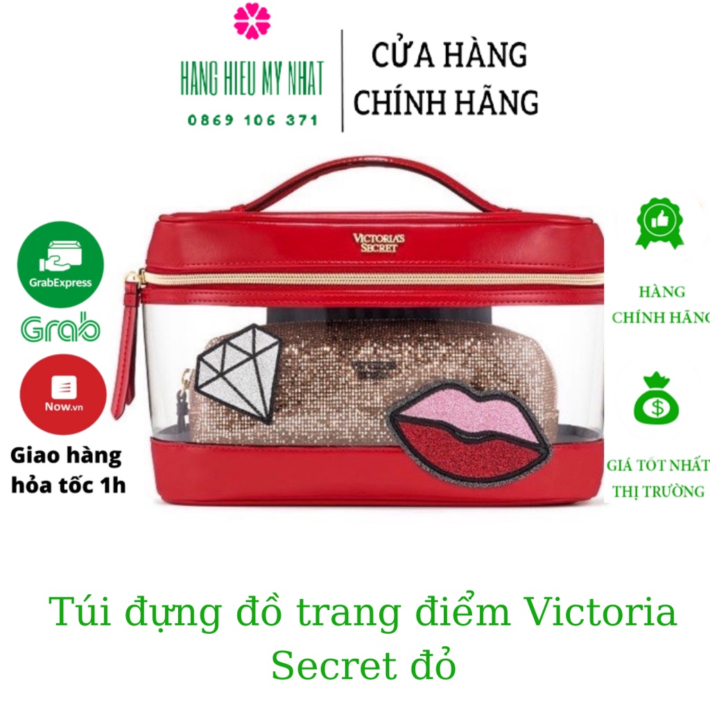 Túi đựng đồ trang điểm Victoria Secret đỏ