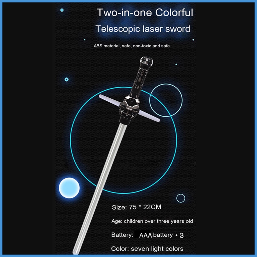 Thanh Kiếm Đồ Chơi Chiếu Tia Laser 7 Màu Sắc Có Thể Mở Rộng Dành Cho Trẻ