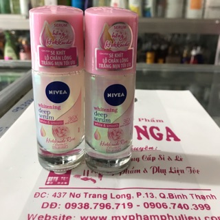ngăn mùi Nivea serum trắng mịn hương hoa hồng Hokkaido 40ml