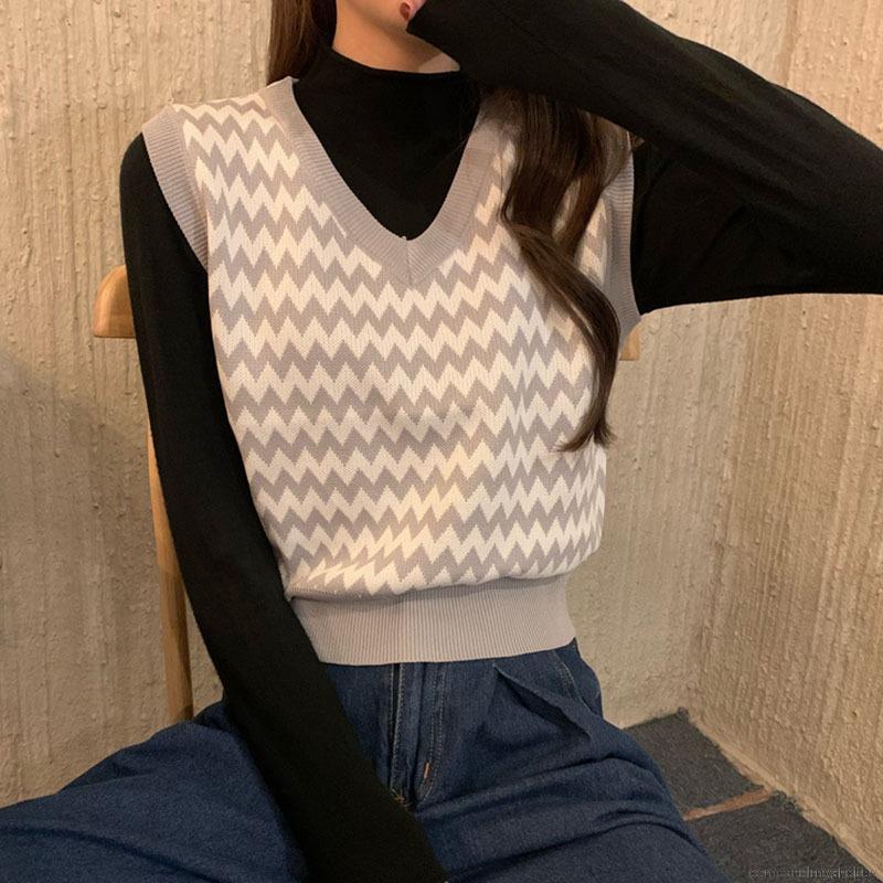 Áo Len Không Tay Cổ Chữ V Dáng Rộng Thời Trang Dành Cho Nữ | BigBuy360 - bigbuy360.vn