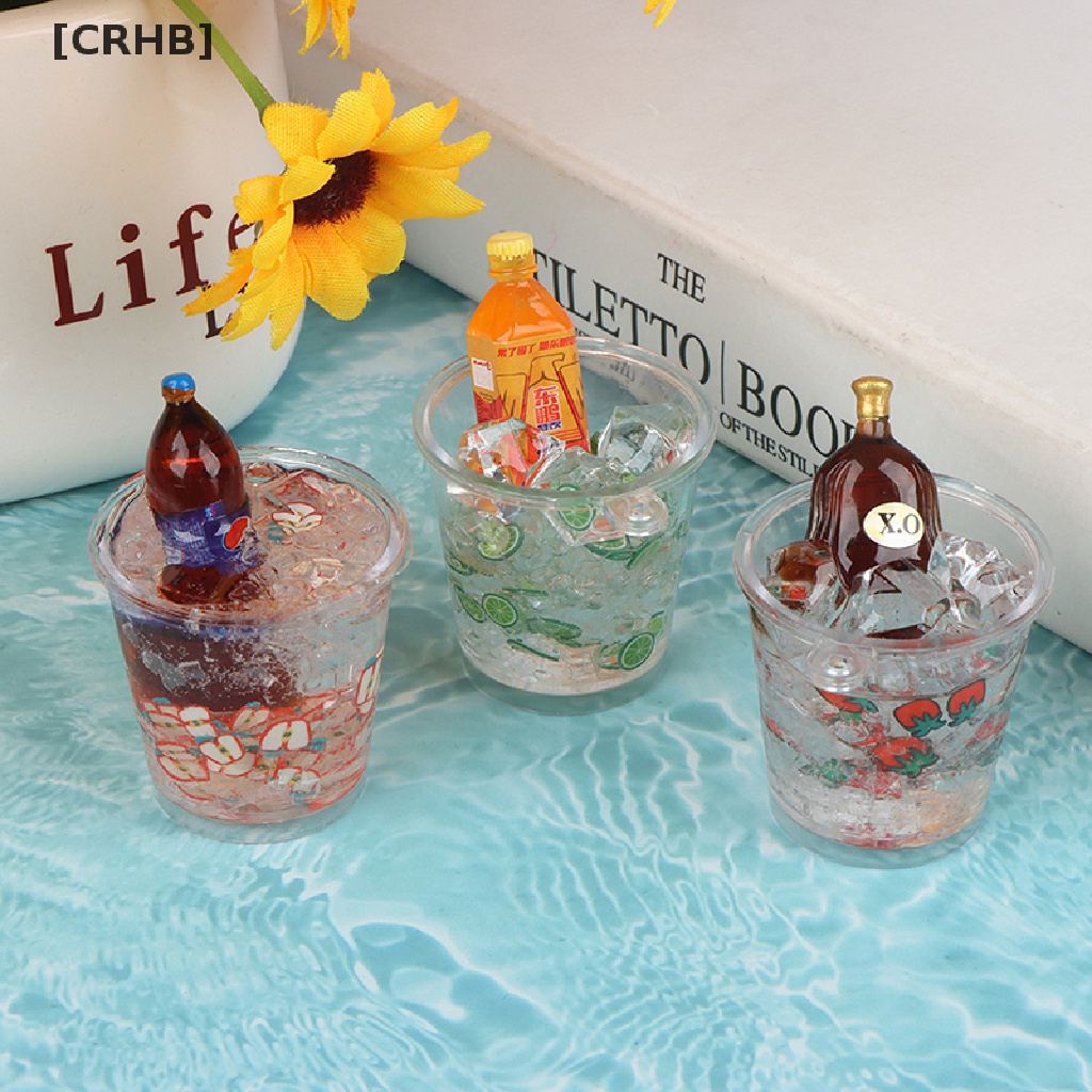 [CRHB] 1Pcs 1:12 Dollhouse Miniature Simulation Chilled Drink Cocktail Pretend Toys Hot Sell
