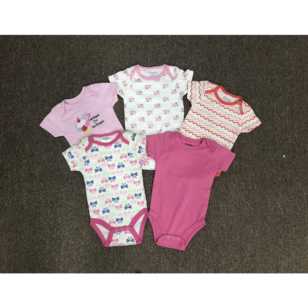 Set 5 bodysuit cộc tay Beliti chất liệu vải 100% cotton, thấm hút mồ hôi - Monnie Kids