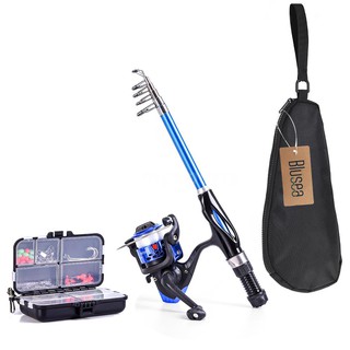 Mysports Blusea Fishing Rod Reel Combo Full Kit 1.3m Telescopic Fishing Rod Spin