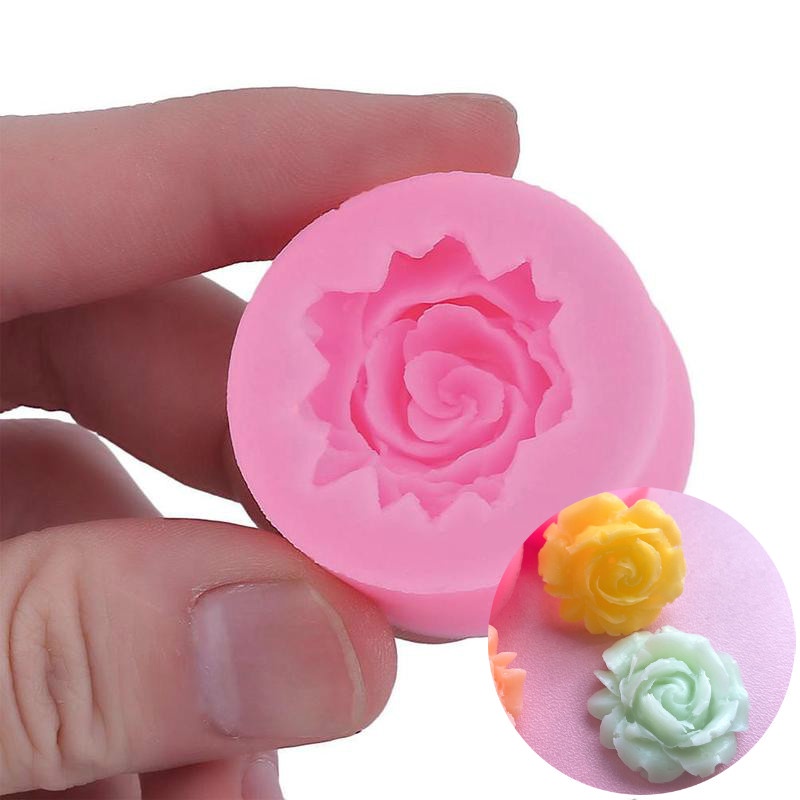 Khuôn Silicone Tạo Hình Làm Bánh Kẹo Hình Hoa Hồng 3D Diy