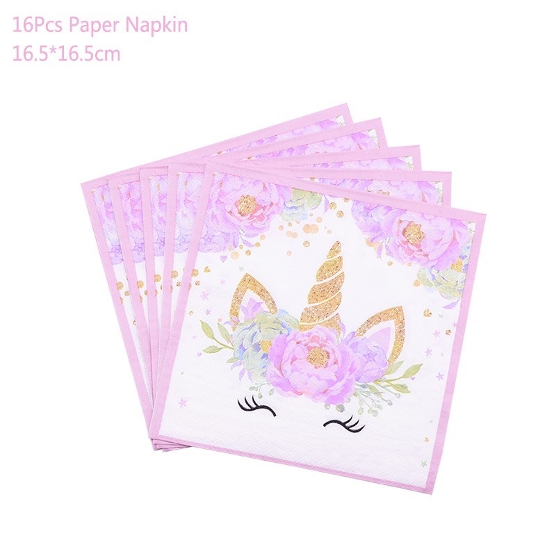 Bộ Muỗng Nĩa Dùng Một Lần In Hình Kỳ Lân Hoạt Hình Dễ Thương Dùng Trang Trí Tiệc Sinh Nhật