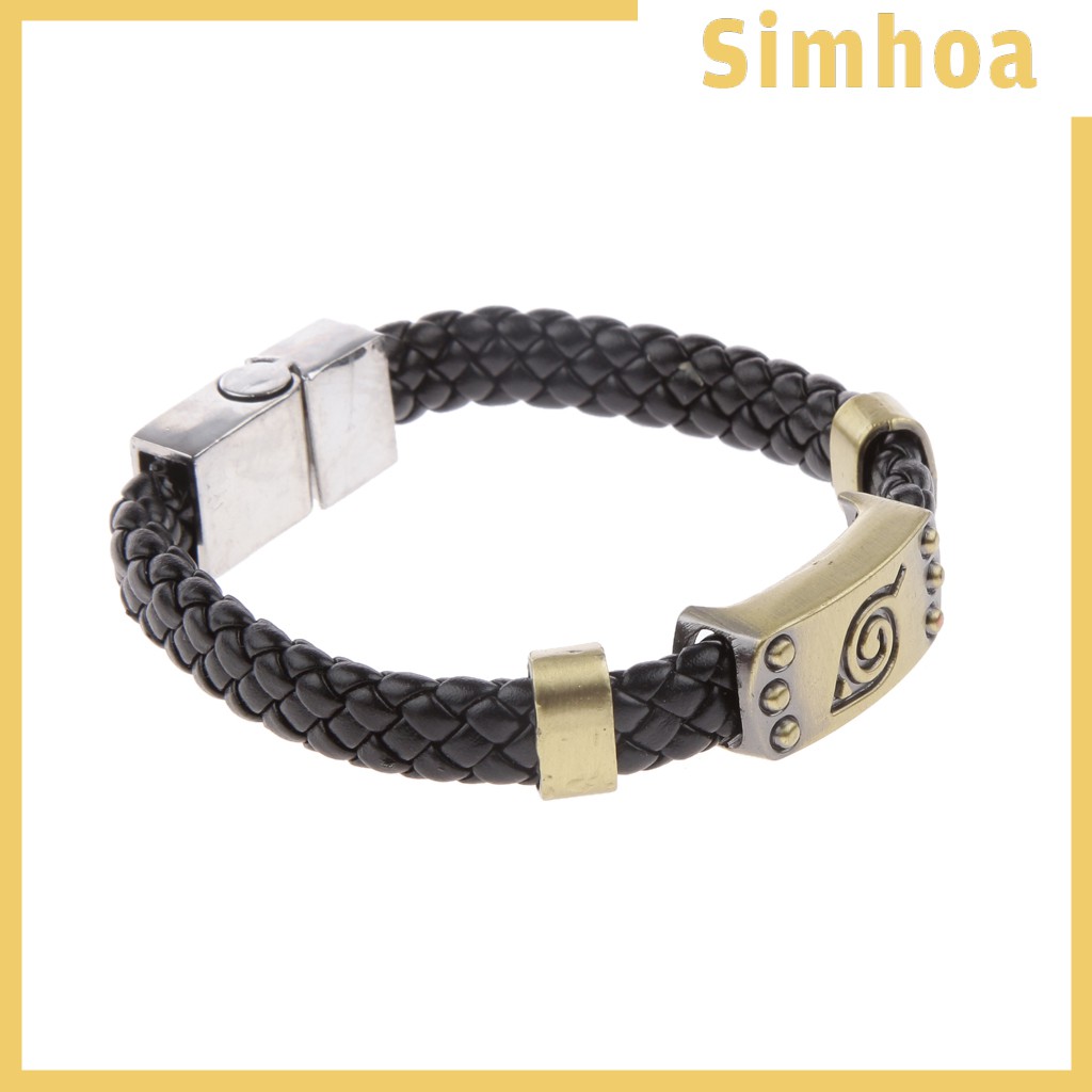 [SIMHOA] Anime Comic Naruto Leaf Village Logo Konoha Ninja Cosplay Wristband Bracelet