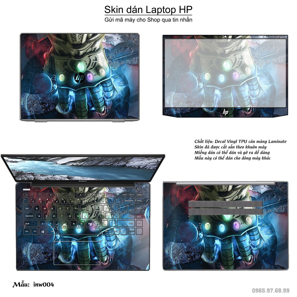 Skin dán Laptop HP in hình Inifinity War (inbox mã máy cho Shop)