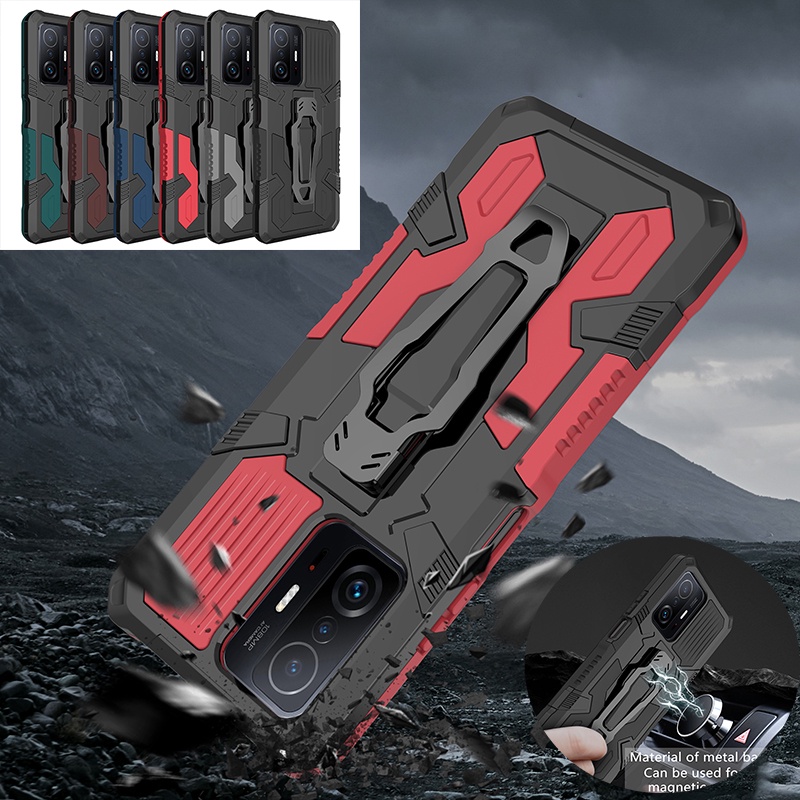 Dành Cho Xiaomi 11T / 11T Pro Ốp Lưng Hybrid Armor Chống Sốc Có Kẹp Thắt Lưng