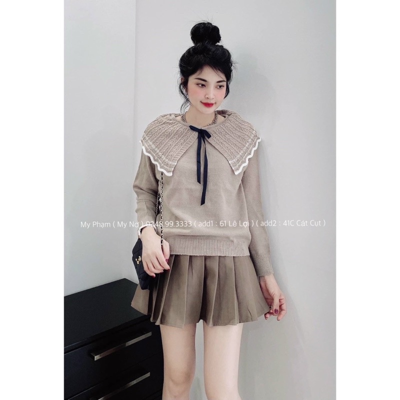 Áo len cổ nơ thuỷ thủ ms179k