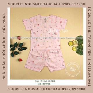 Bộ Cộc Xô Hồng Hoa Quả NOUS (Size 12-18 Tháng Đến 18-24 Tháng)