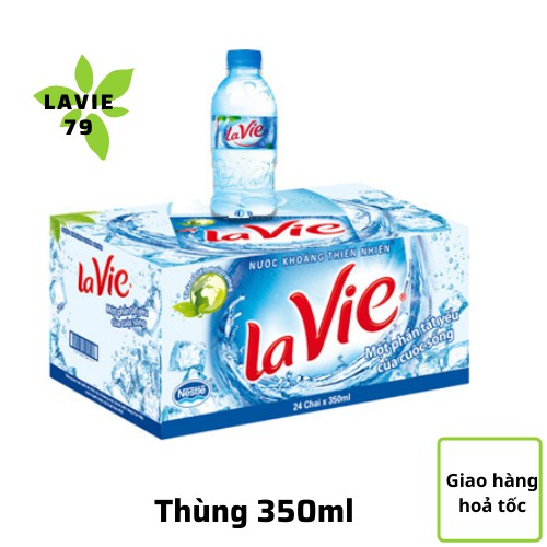 Thùng nước Lavie 350ml - 24 chai - Nước khoáng thiên nhiên - Lavie79