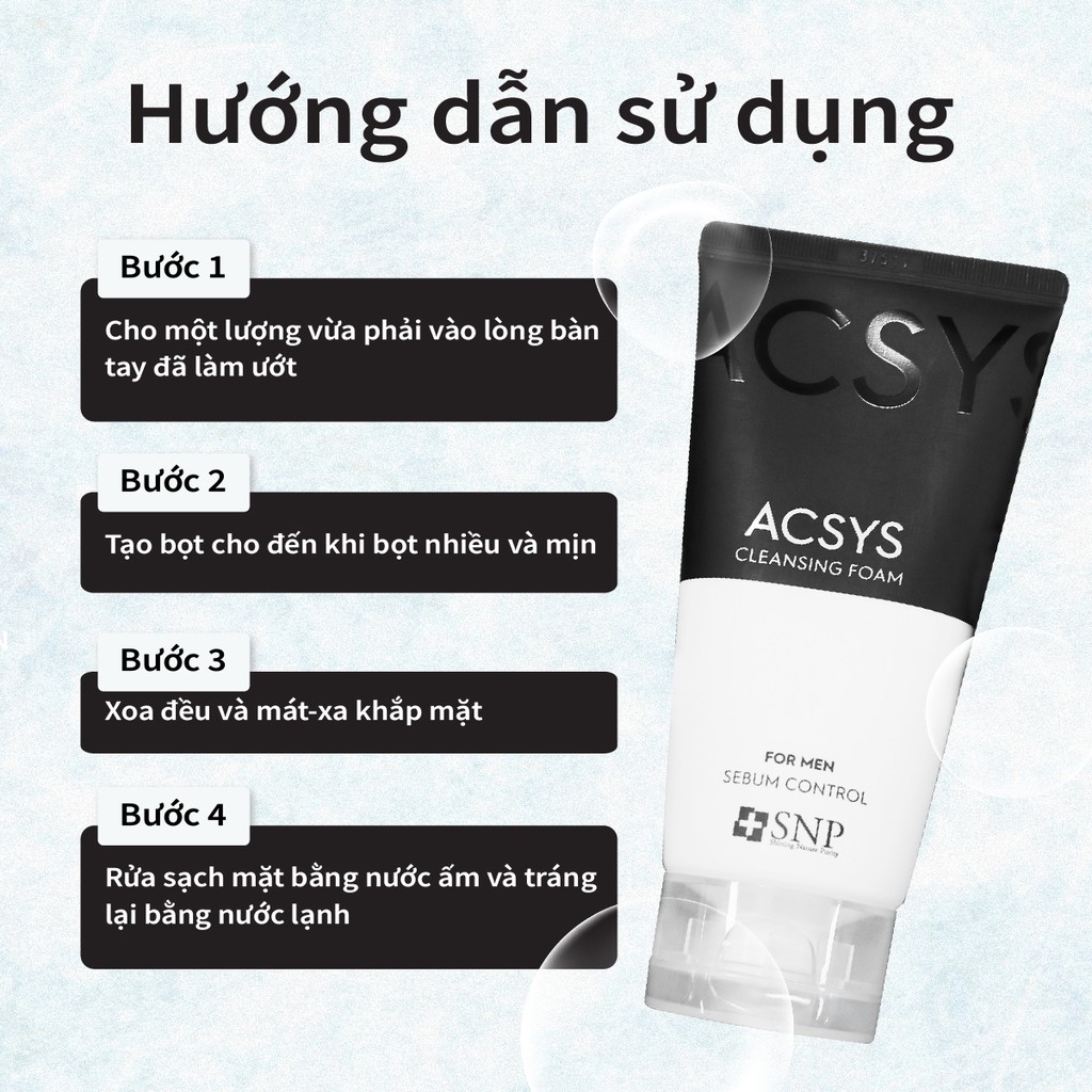 Sữa rữa mặt nam ngăn ngừa mụn, kiểm soát bã nhờn SNP ACSYS Sebum Control 120ml