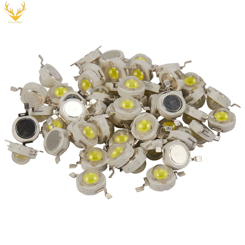 50 Chiếc 1W Diode Công Suất Cao Trắng Mát Hạt Led 1 Watt Chip Đèn 3V-3.4V