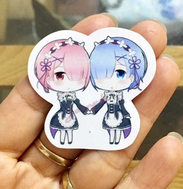 Ảnh sticker anime ramrem combo 20-50 cái khác nhau ngẫu nhiên