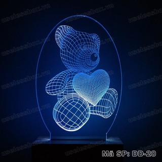 Đèn ngủ 3D hình gấu bông