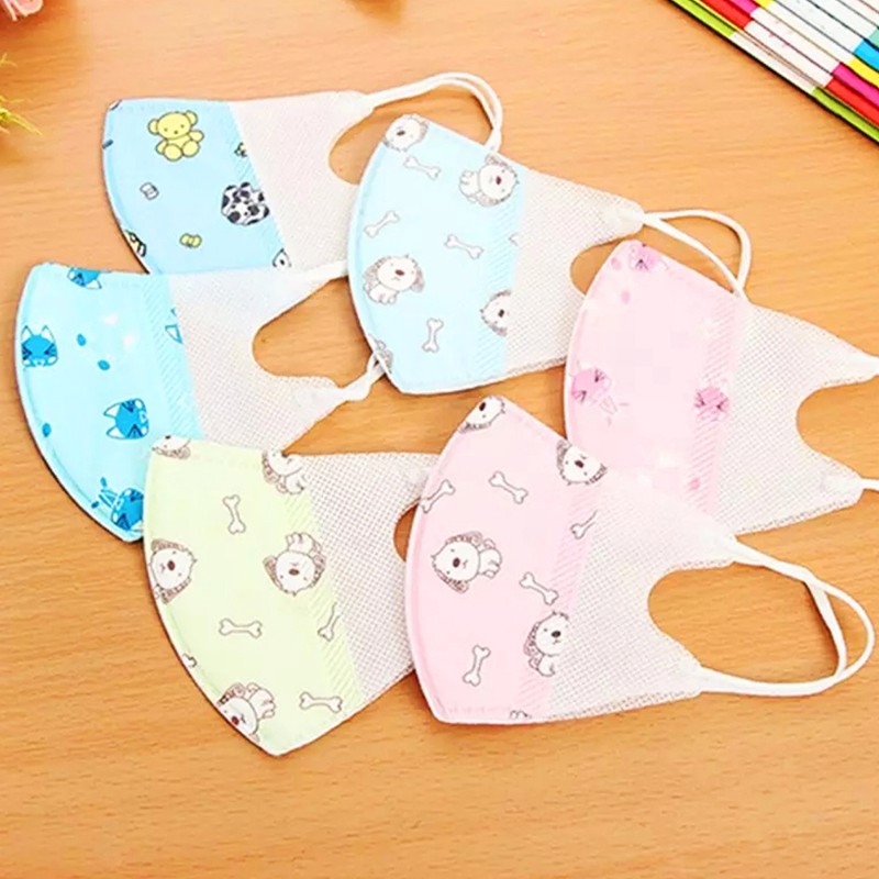 Khẩu trang trẻ em, Set 5 khẩu trang 3D cho bé nhiều họa tiết và màu sắc đáng yêu cho bé 0-10 tuổi Baby-S – SM001