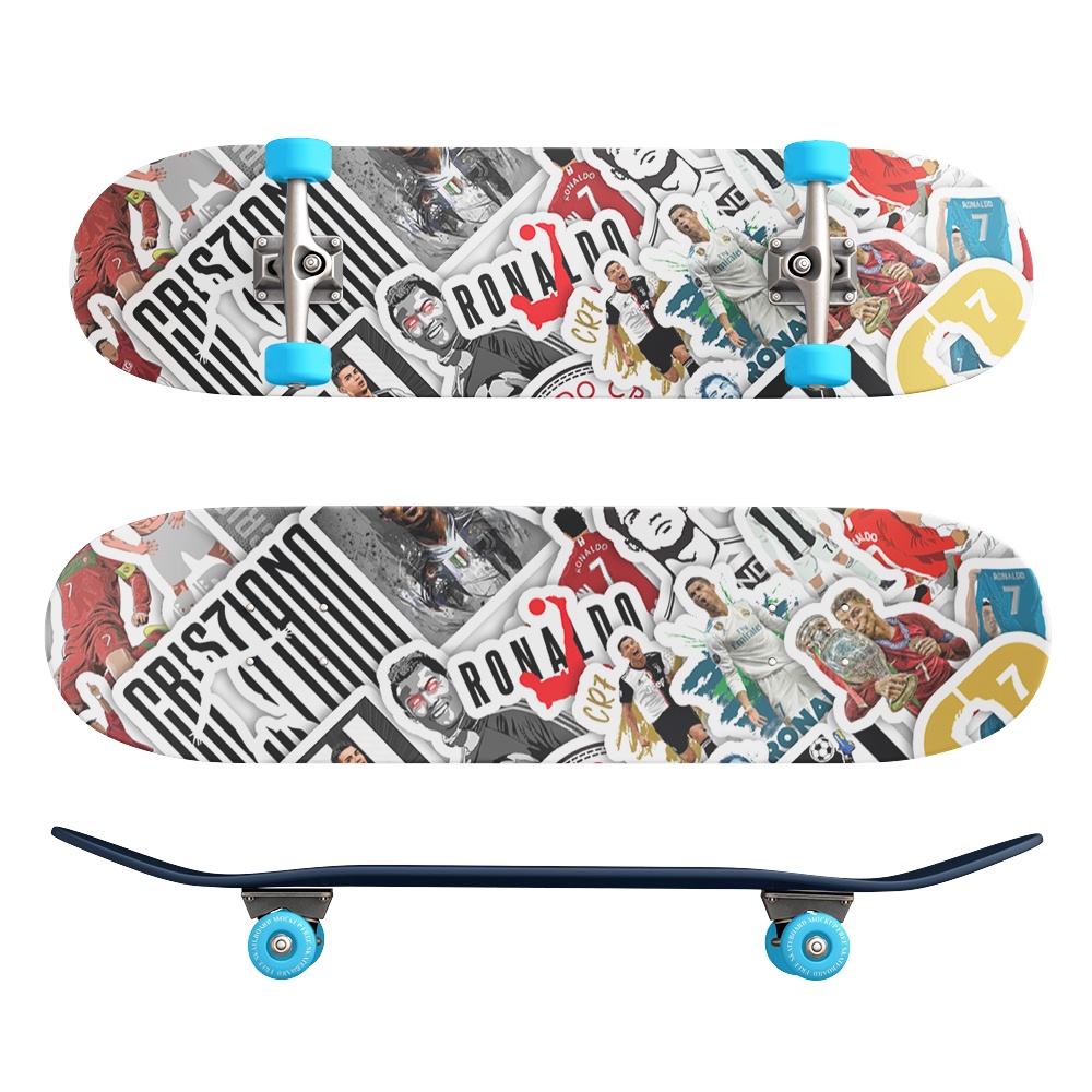 Set 50 cái Sticker Ronaldo CR7 dán mũ bảo hiểm, hình dán Ronaldo chống nước, decal hình cầu thủ Ronaldo