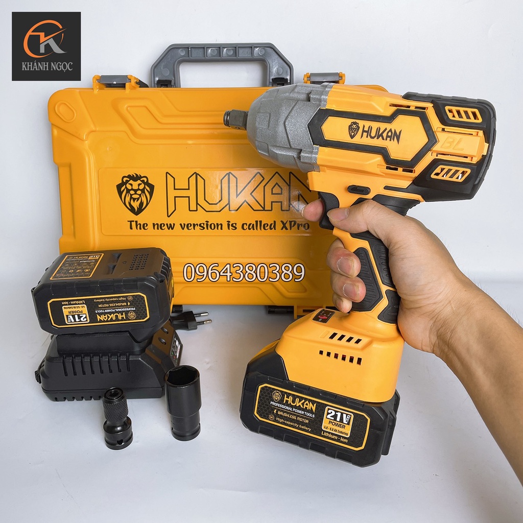Máy siết bulong dùng pin HUKAN K200 - Lực siết 600Nm Mạnh Mẽ