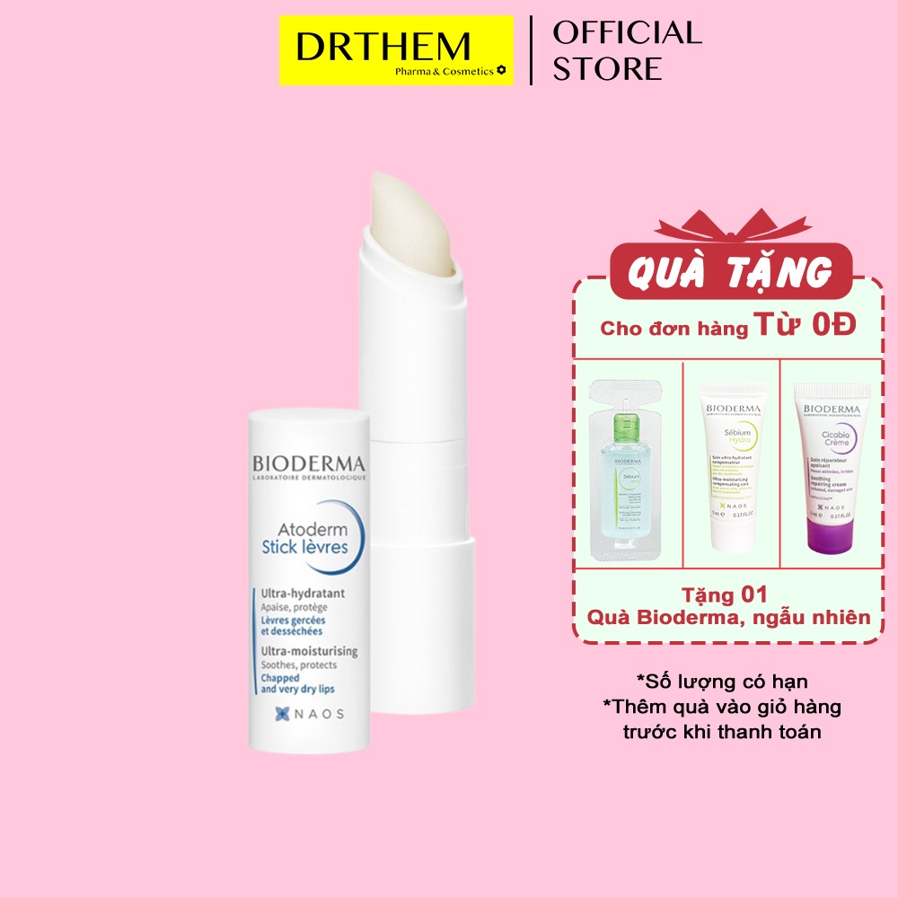 Sáp Dưỡng Môi Khô Nứt Nẻ Bioderma Atoderm Stick Levres 4g