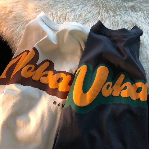 NRVP Áo thun tay ngắn cổ tròn thời trang mùa hè phong cách đường phố nhật bản 2022 cho nữ