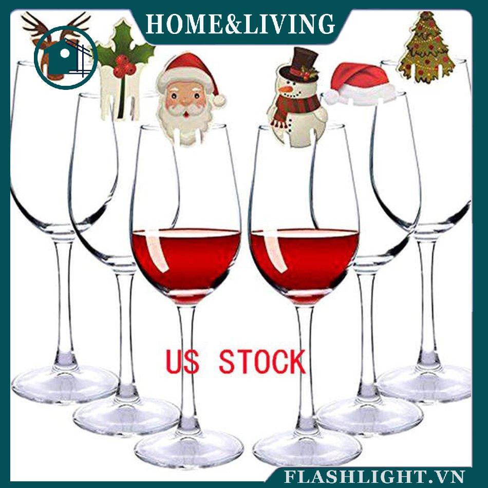 ⚡QKCF⚡ Christmas Decoration Red Wine Glass Card Decor Card Handwriting DIY Wishes