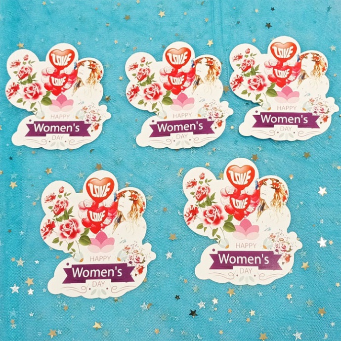 topper trang trí bánh sinh nhật [FREESHIP❤️] 5 thẻ cắm women's day