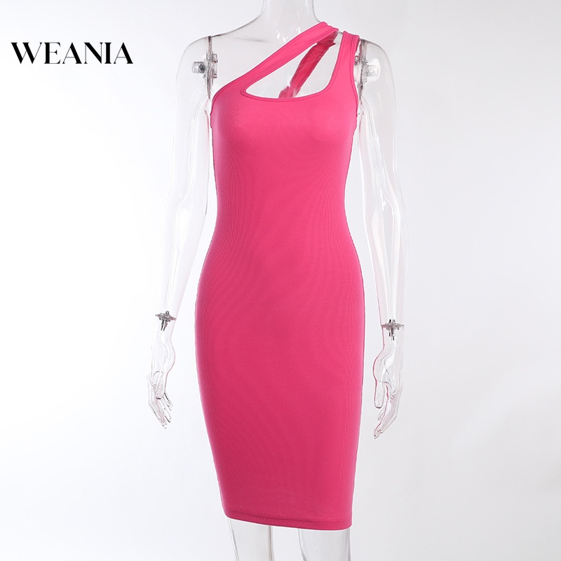 Đầm Trễ Vai Thiết Kế Màu Trơn Thanh Lịch Cho Phái Nữ