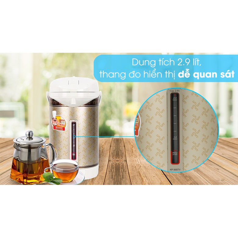 [HÀNG CHÍNH HÃNG]Bình thủy điện Sharp KP-30STV RB 2.9 lít