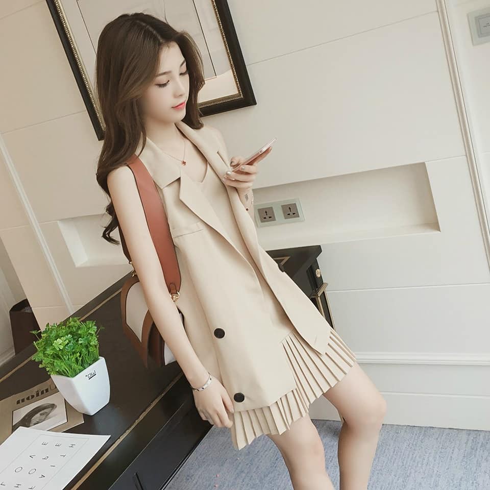 Set đầm dập li vest ghile